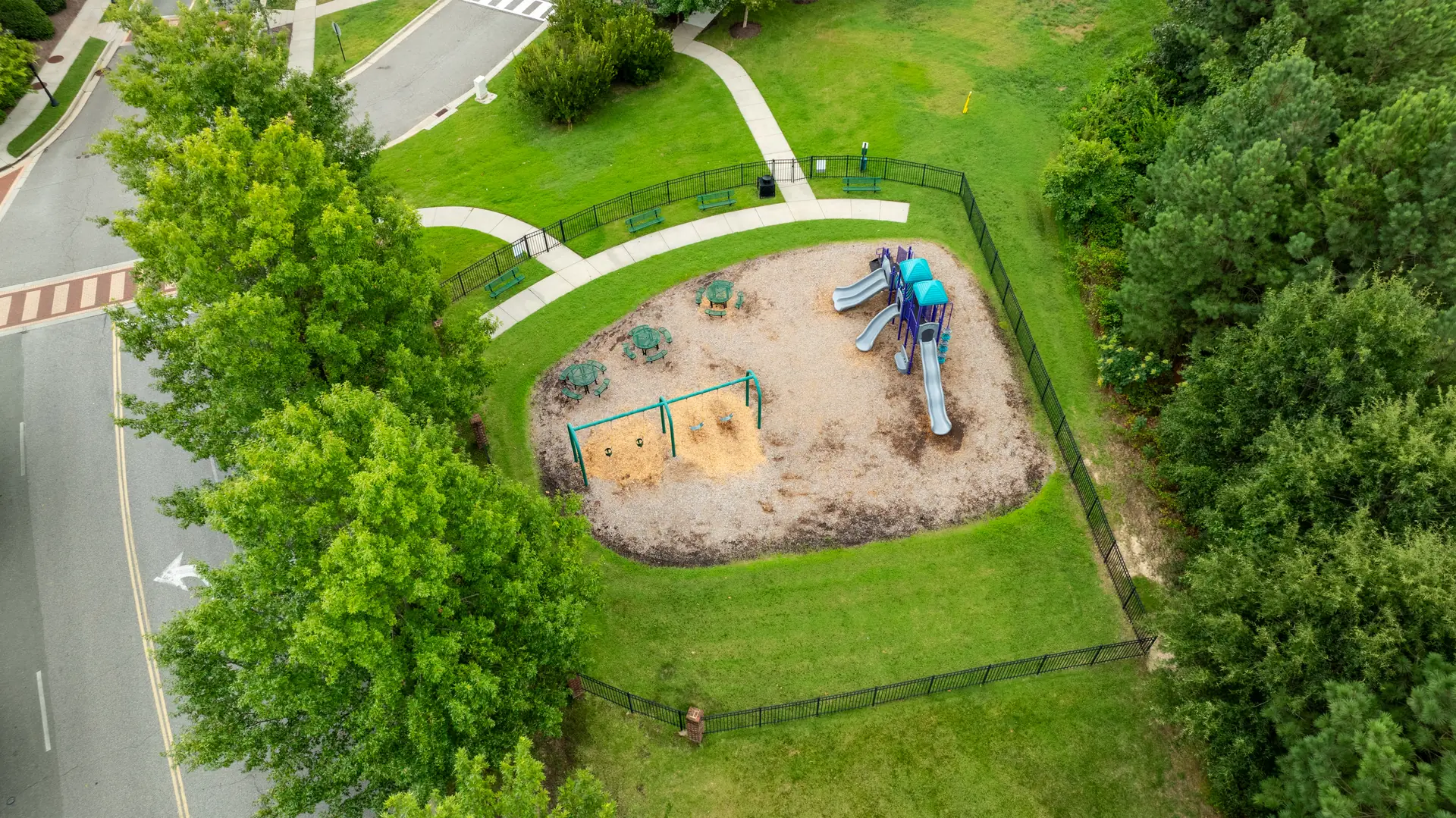 Aerial view of the community playground