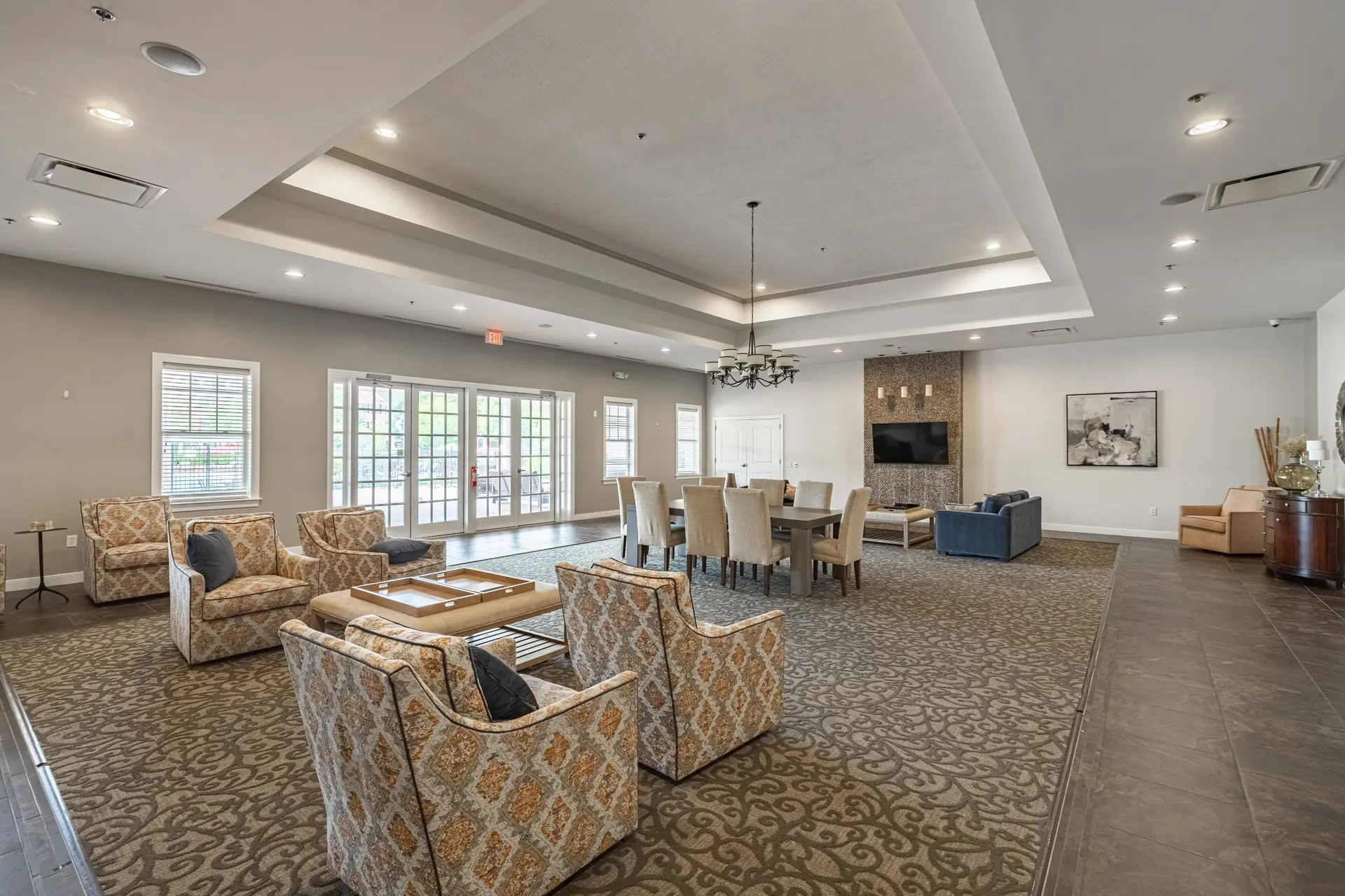Clubhouse lounge and dining area