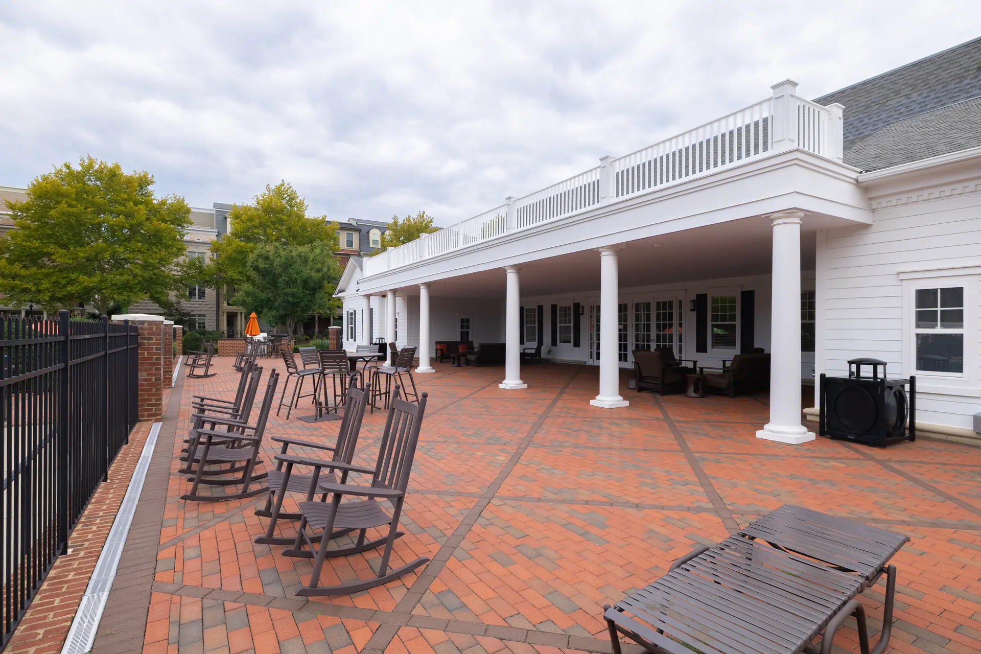 Clubhouse porch with rocking chairs