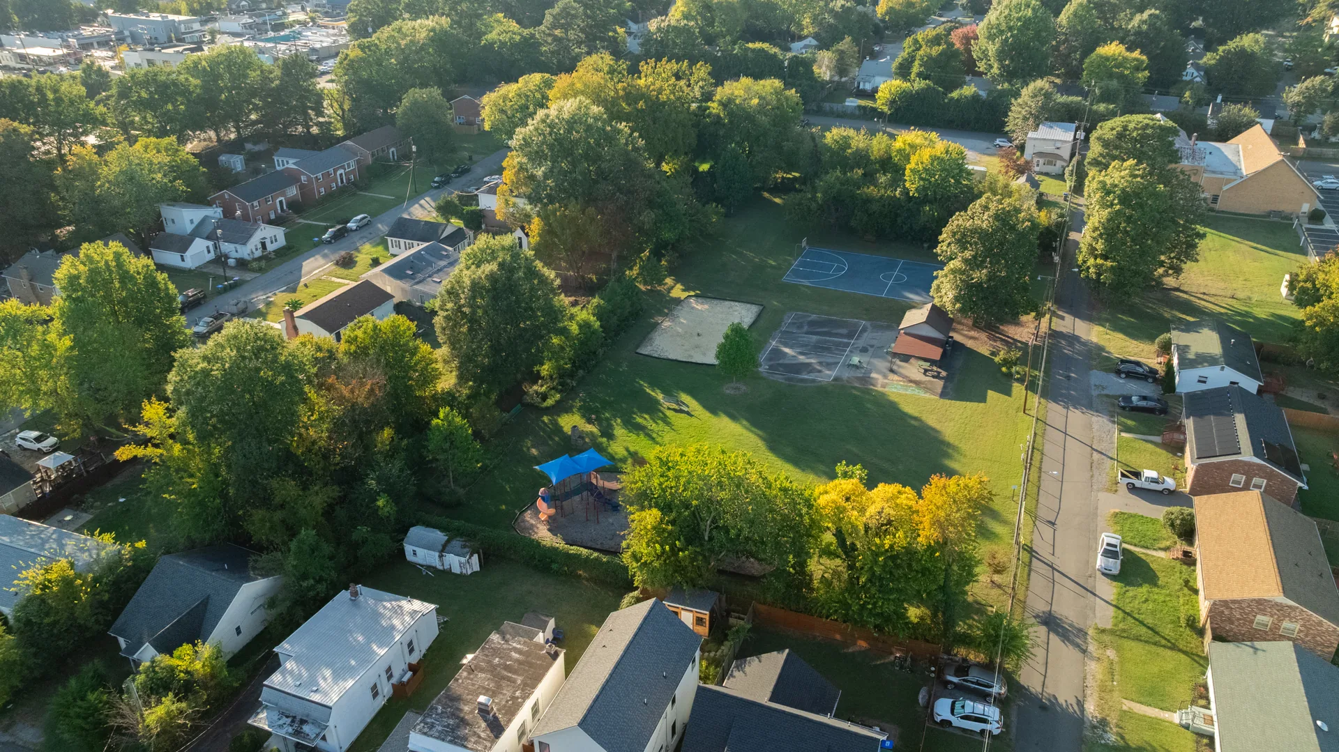 5312 Marian St &mdash; aerial over the surrounding streets