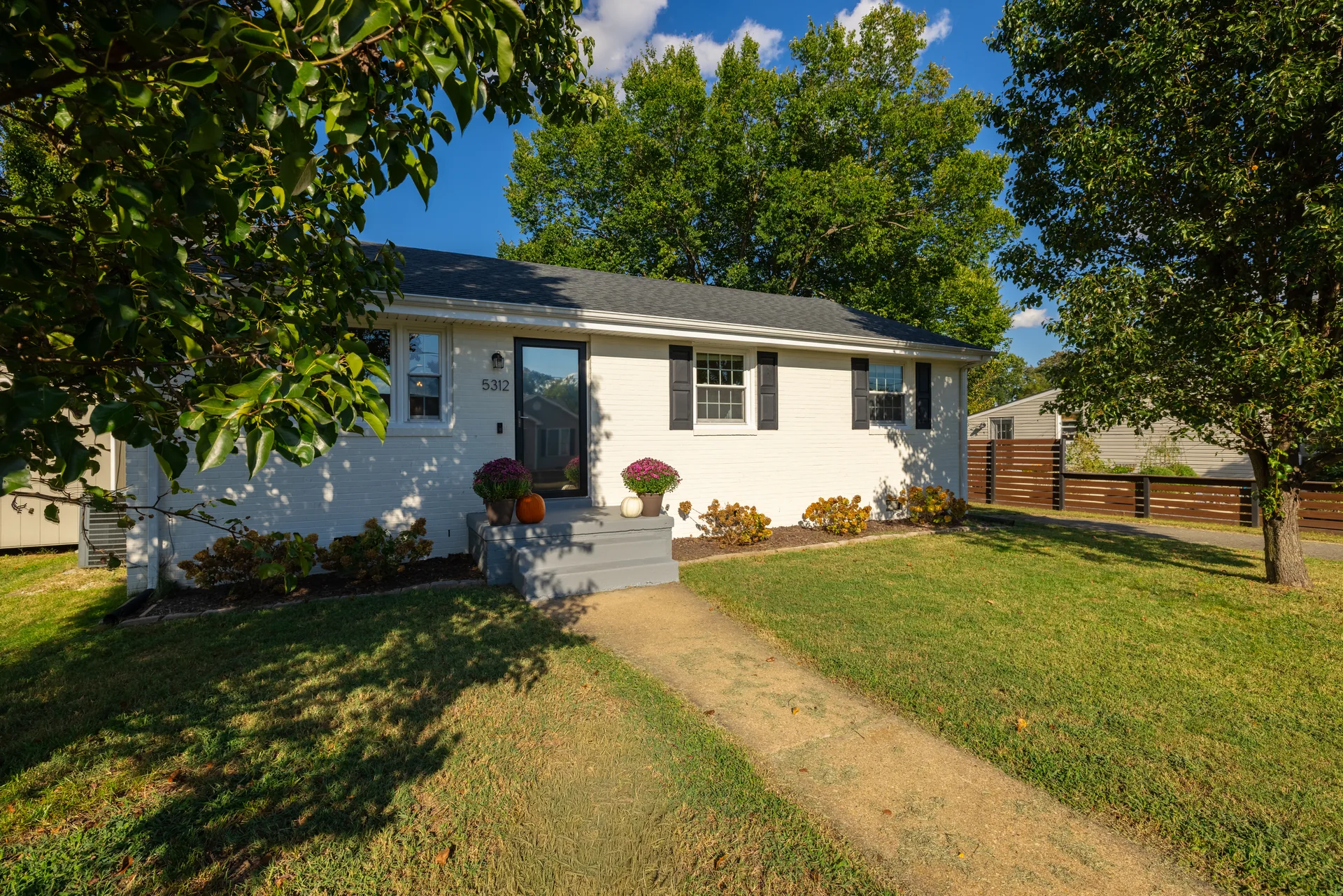 Painted brick one-level ranch at 5312 Marian St, Richmond
