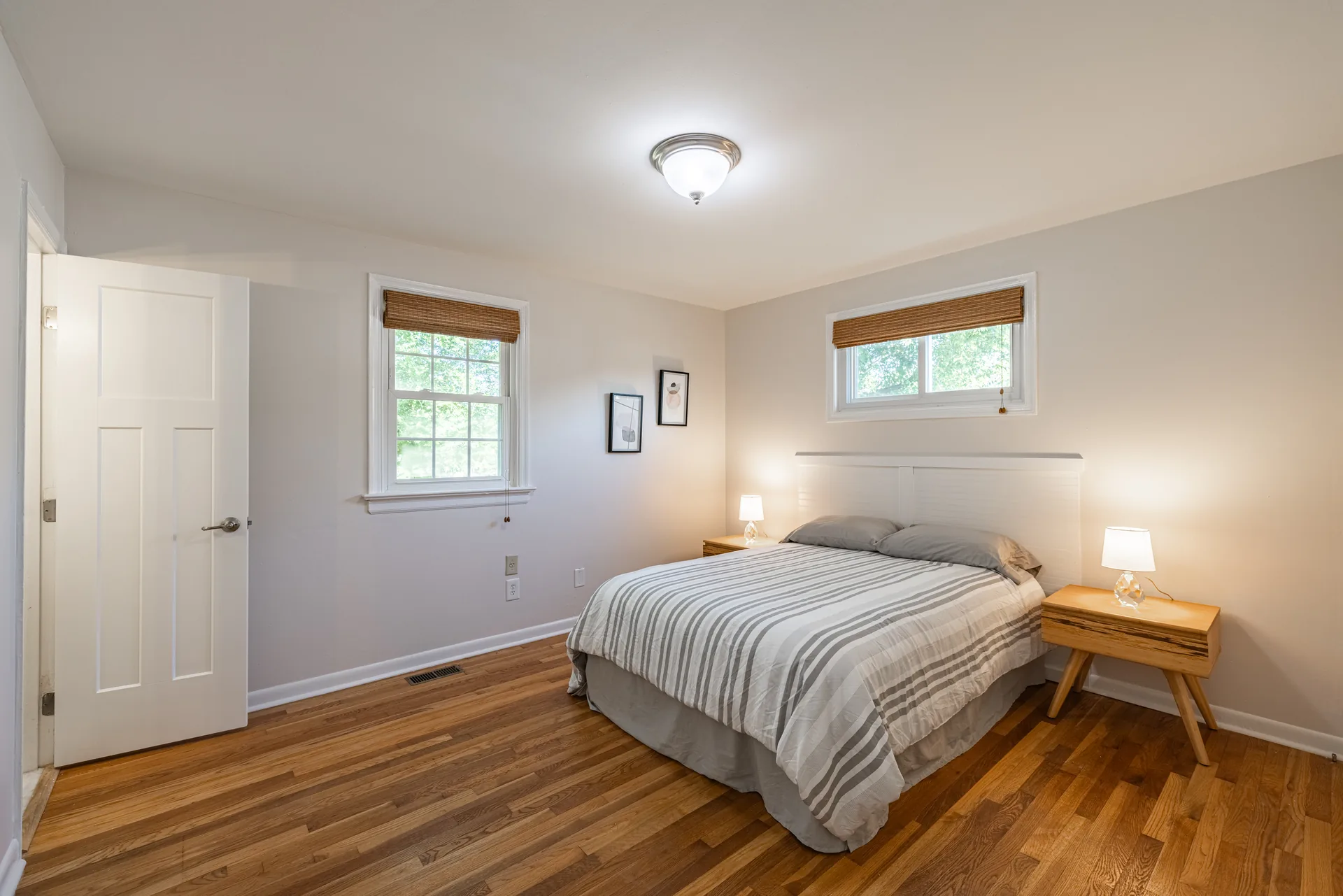 5312 Marian St &mdash; bedroom with hardwood floors and windows on two walls