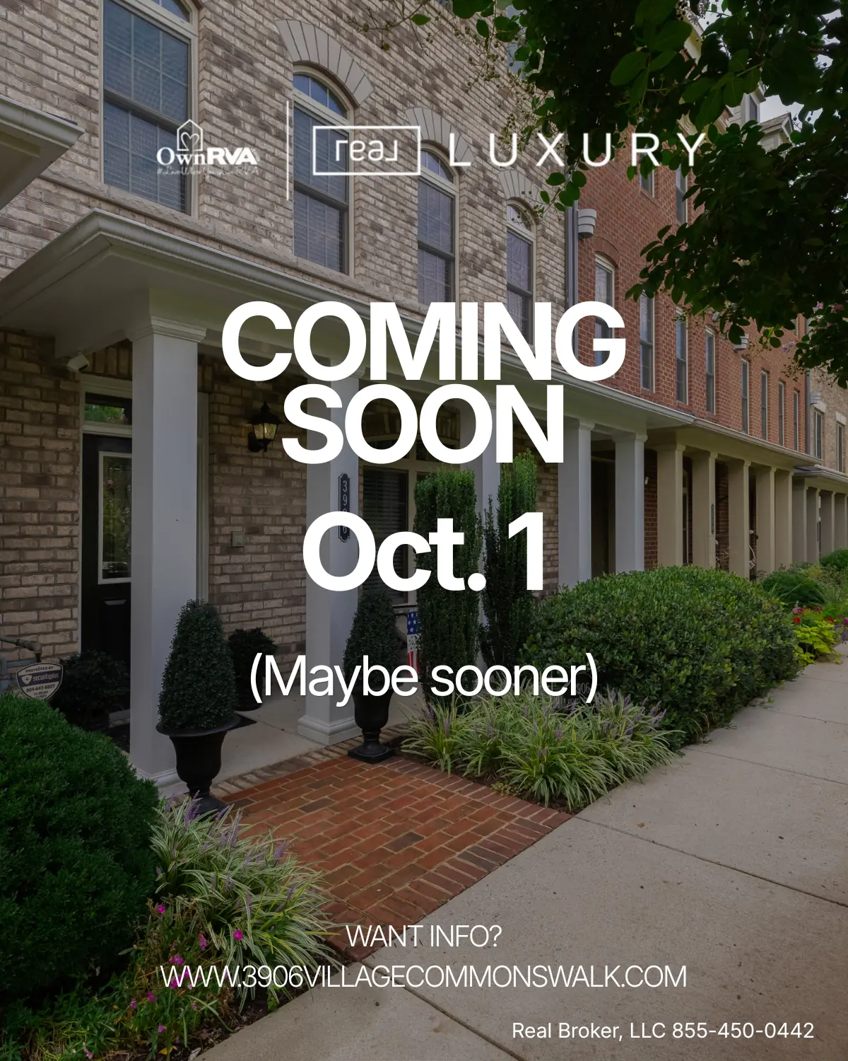 Coming soon October 1 — 3906 Village Commons Walk, West Broad Village