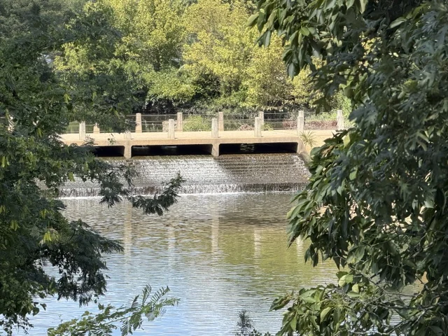 Creek and stone spillway at Joseph Bryan Park near Lakeside, Henrico County